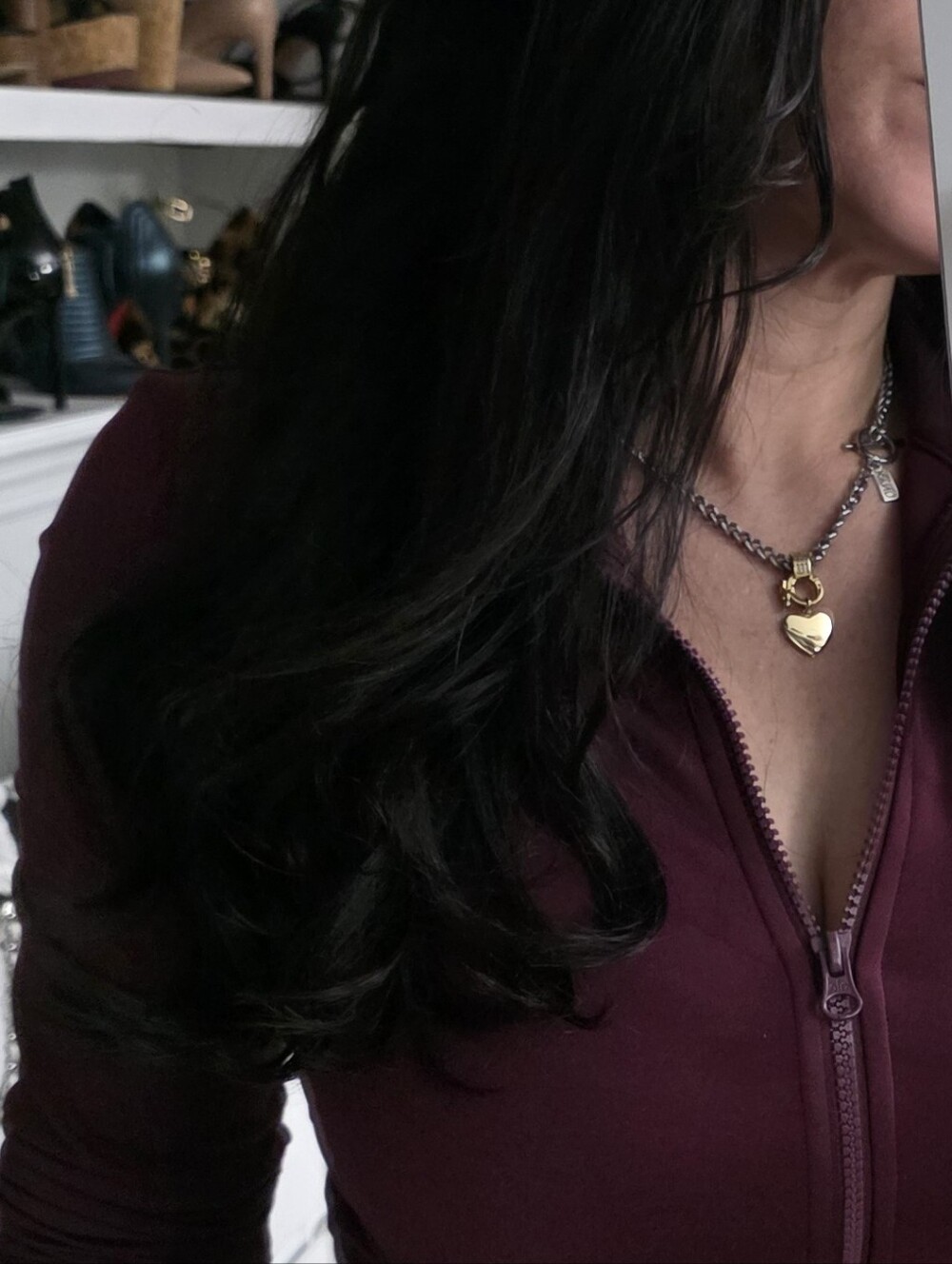 Two-Tone Heart Pendant Necklace in Gold and Silver